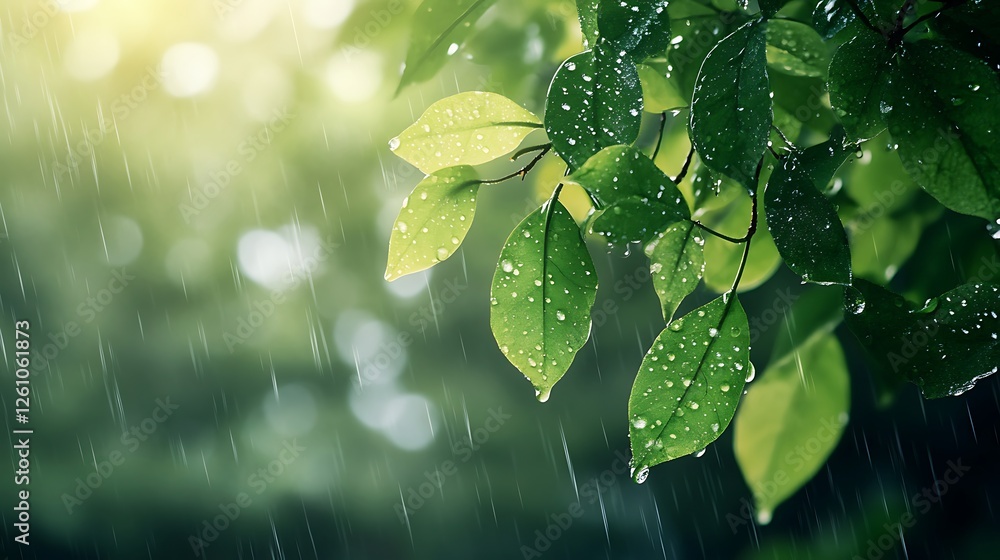 Rainy Path Deep Forest Overcast Mood Water Droplets Glow
