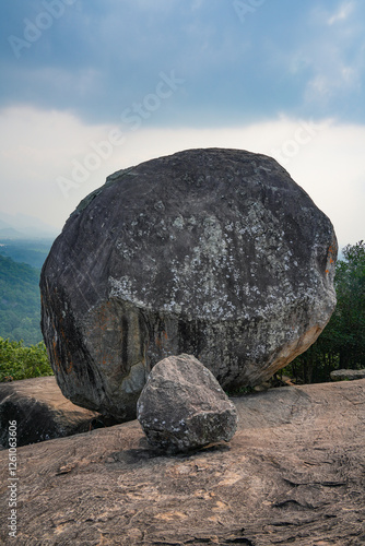 Pidurangala rock, Sri Lanka. This ancient site was once the site of the Royal Pidurangala Rock Monastery, Sri Lanka, Asia