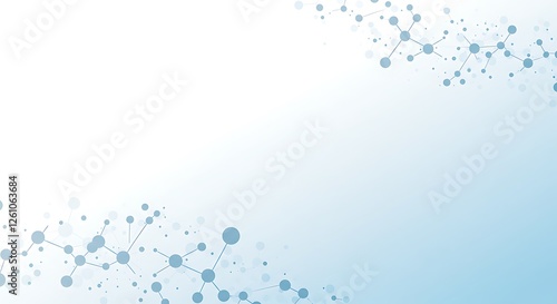 Wallpaper Mural Modern White and Light Blue Medical Gradient Banner with 3D Molecules – Science and Technology Web Background Torontodigital.ca