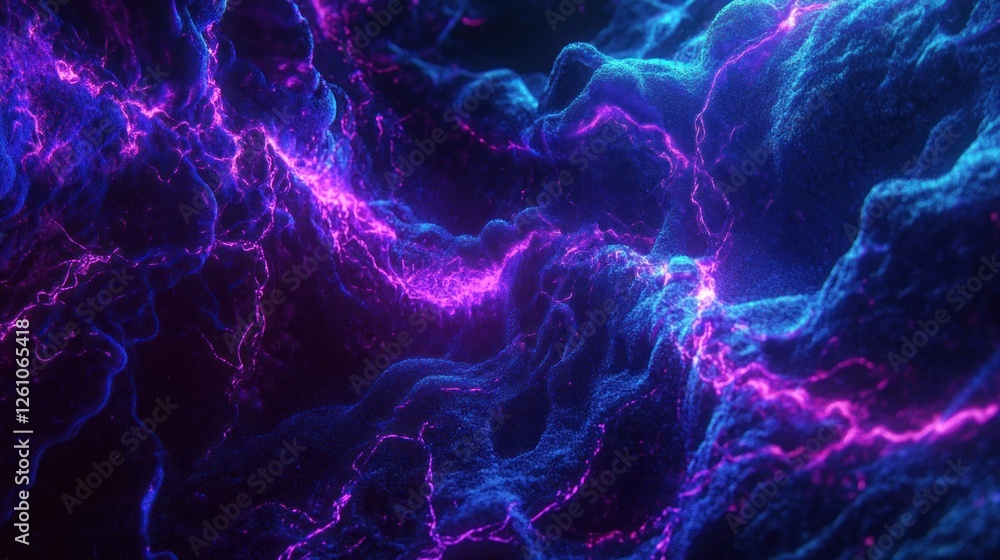 Obraz premium Abstract neon energy waves, digital art background