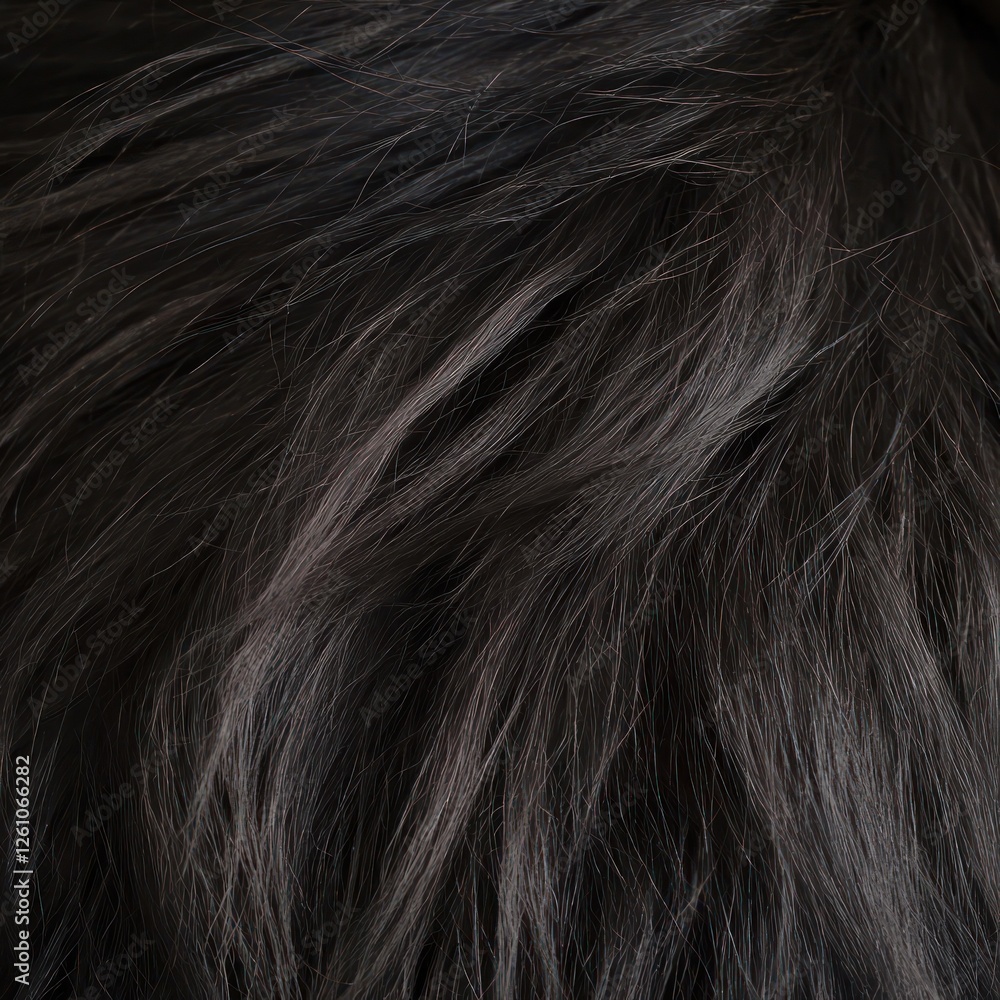 Layered strands and subtle blending texture fluffy black-and-brown fur. Layered strands and subtle blending texture fluffy black-and-brown fur.