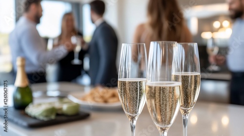 Champagne flutes at house party