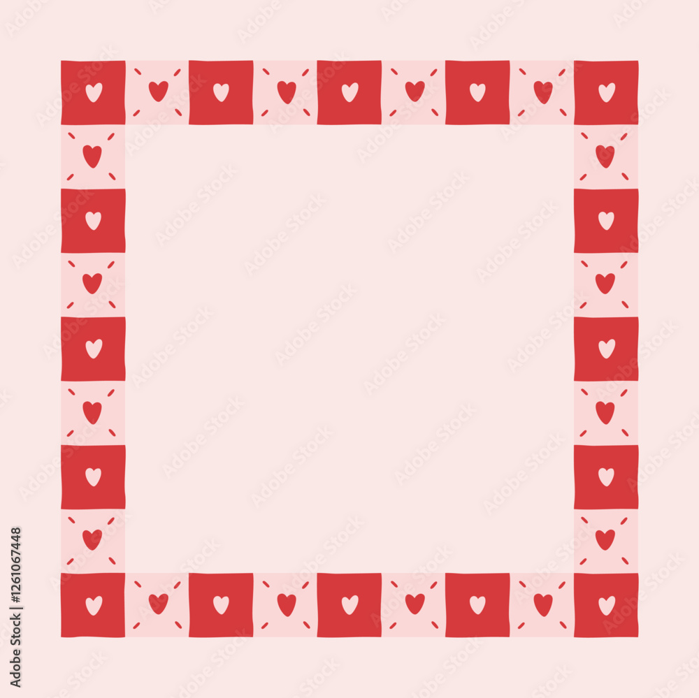 Frame in box with heart vector print. Romantic background Frame in box with heart vector print. Romantic background
