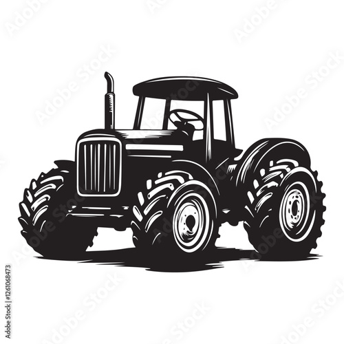 Farm Life Tractor Art – Minimalist Vintage Sketch