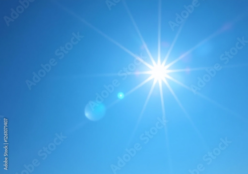 bright sun shines clear blue sky everyday midday