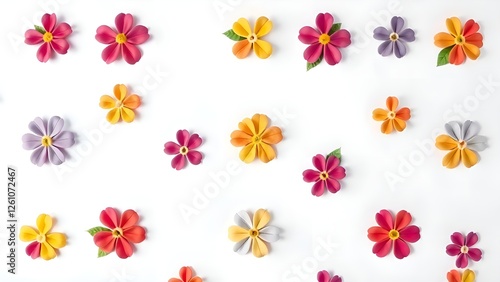 Pattern of flowers on a white background