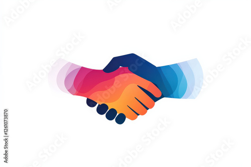 Wallpaper Mural handshake symbolizing ethical business partnership, showcasing collaboration and trust. This vibrant illustration represents unity and mutual agreement in professional settings Torontodigital.ca