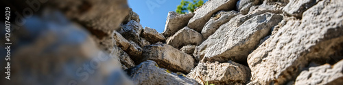 Close-up of Irregular Stone Wall Structure