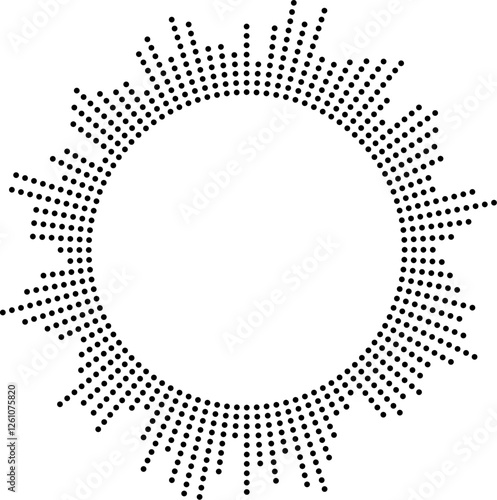 Vektor Form Rund mit Punkten - Vektorgrafik Rahmen - Design Element - Balken Diagramme abstrakt