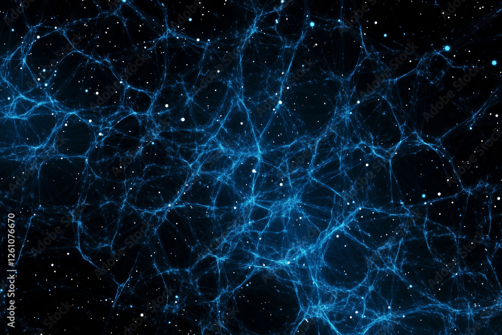 Fototapeta premium blue background with a lot of stars and lines. The stars are small and scattered throughout the image. The blue color gives the impression of a deep, dark space