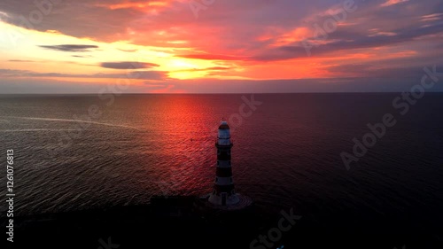 Roker Lighthouse sunrise reverse HD photo