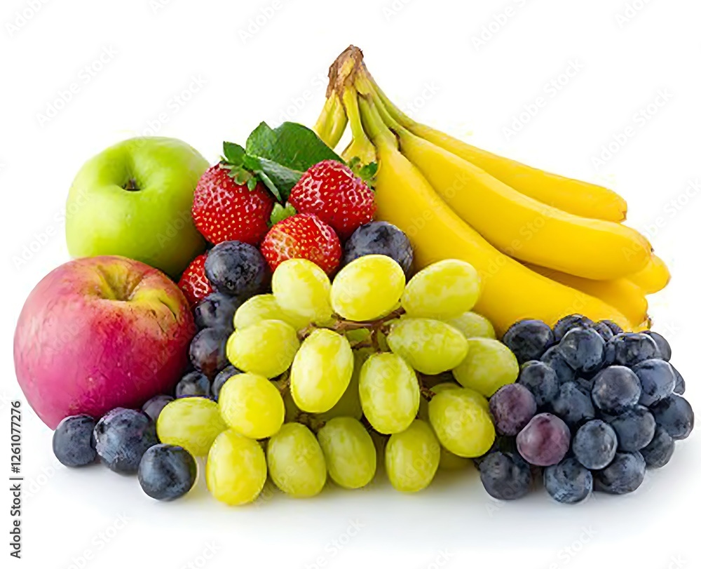 Fresh fruit bowl apples, bananas, strawberries, grapes. Healthy eating Fresh fruit bowl apples, bananas, strawberries, grapes. Healthy eating