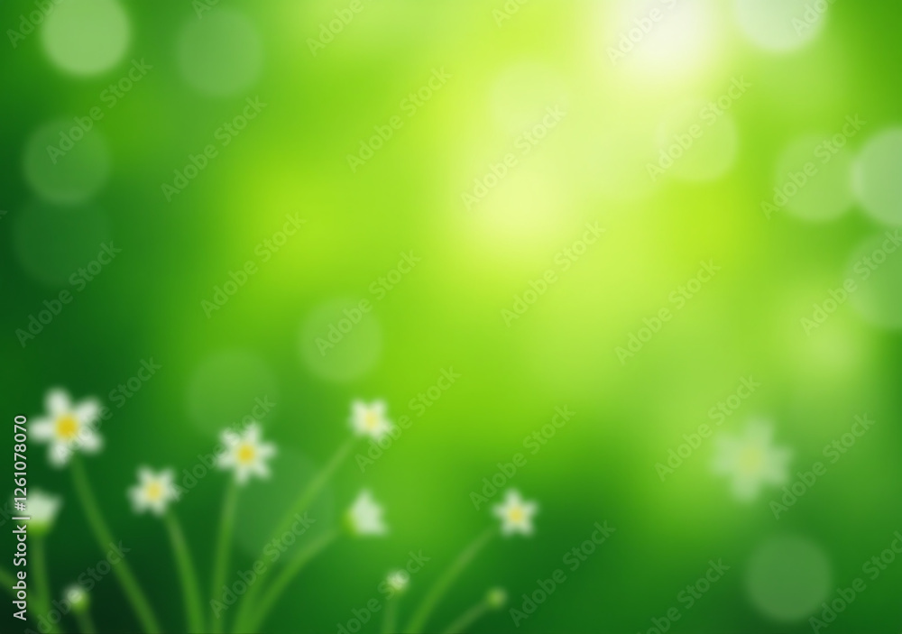 Obraz premium vibrant green abstract art features blurred spring elements green bokeh background plenty negative space creative