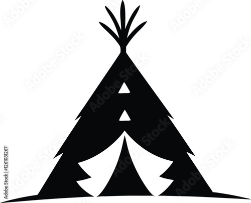 Teepee black silhouette,Teepee clip art