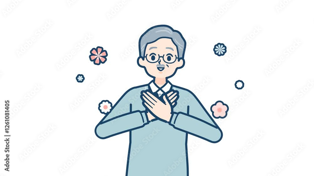 senior man_feeling happy and smiling_with alpha channel.mov