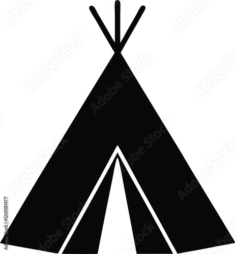 Teepee black silhouette,Teepee clip art