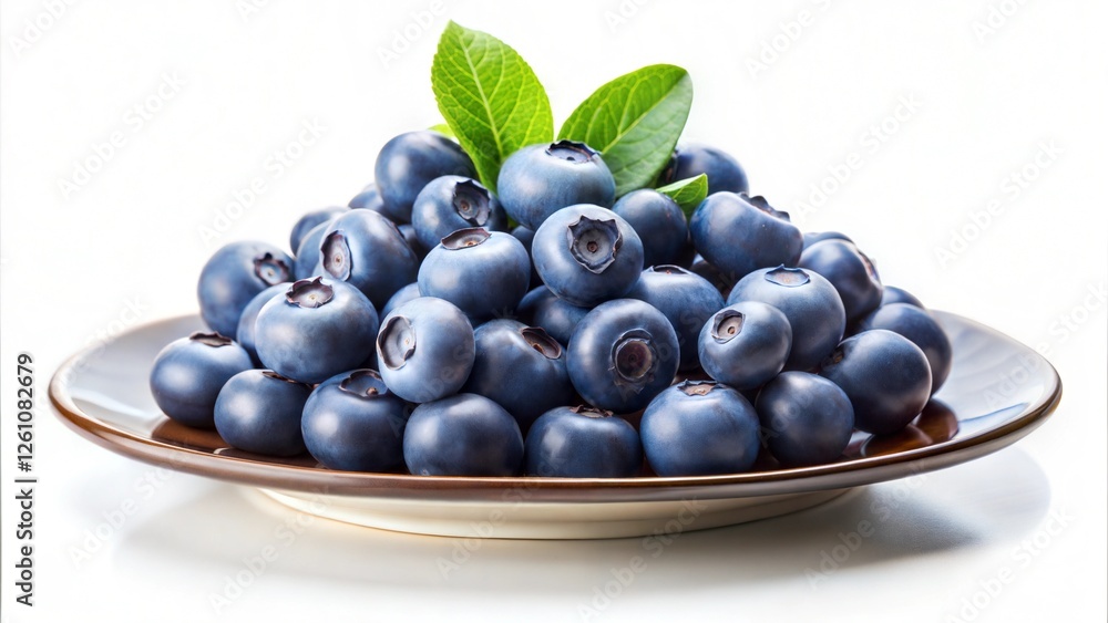 Blueberries in a plate on white. Blueberries in a plate on white.