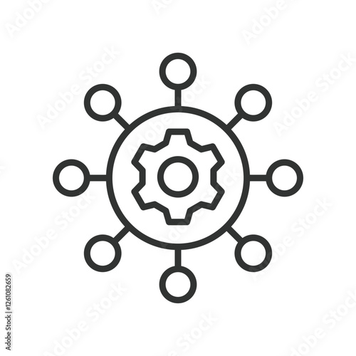 Multichannel icon in line design. Multichannel, communication, marketing, channels, digital, cross-platform on white background vector. Multichannel icon in line design editable stroke icon