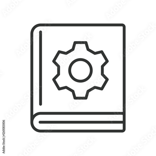 Manual icon in line design. Manual, instructions, guide, user manual, help, handbook, tutorial on white background vector. Manual icon in line design editable stroke icon