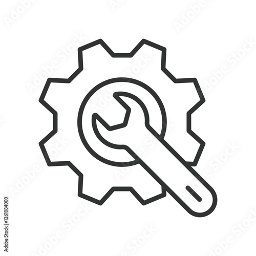 Repair icon in line design. Repair, maintenance, fix, restoration, service, tool, wrench on white background vector. Repair icon in line design editable stroke icon