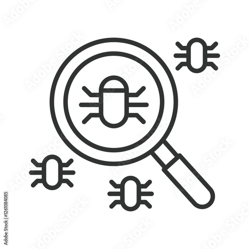 Bug fixing icon in line design. Bug fixing, debugging, software repair, troubleshooting, code fix, patching on white background vector. Bug fixing icon in line design editable stroke icon