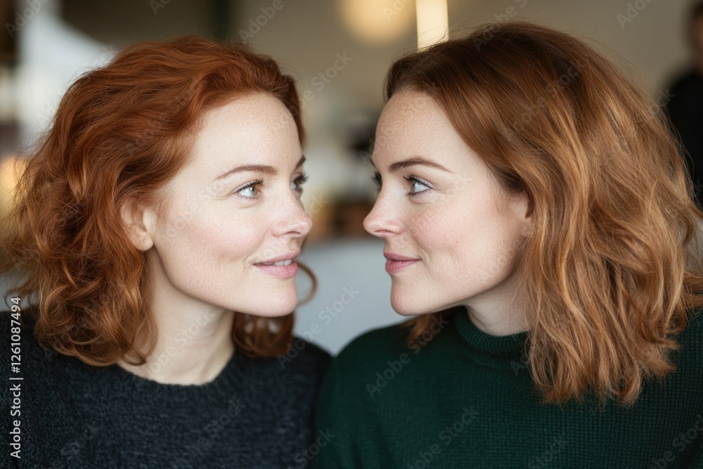 close portrait of two women sharing heartfelt conversation their expressions full of empathy set against cozy café close portrait of two women sharing heartfelt conversation their expressions full of empathy set against cozy café
