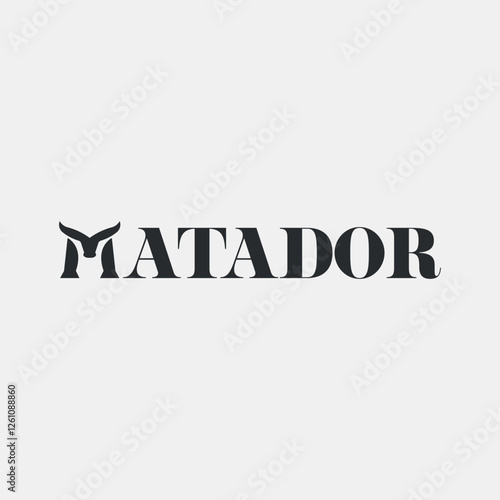 Vector matador text logo design