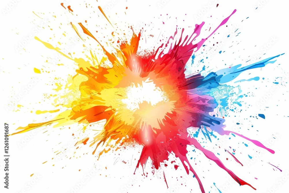 Colorful energy blast cartoon vfx isolated on white background Colorful energy blast cartoon vfx isolated on white background
