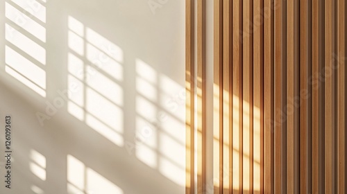 Wallpaper Mural Light and Shadow Play on Wooden Wall Panels Torontodigital.ca