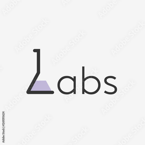 Vector lab minimal text logo design