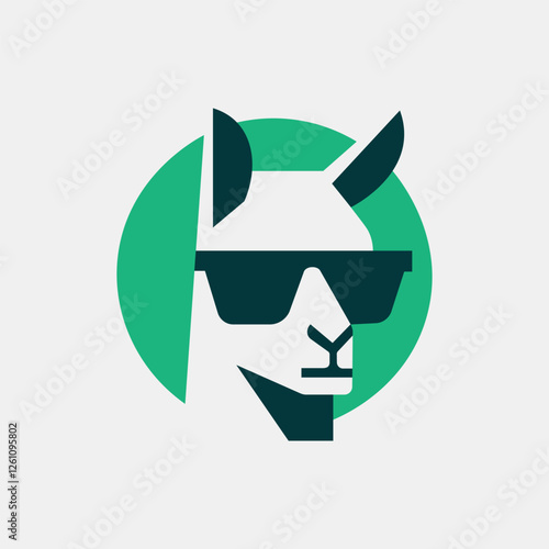 Vector illustration of cool lama