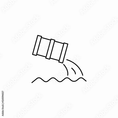 barrel sea throw icon sign vector