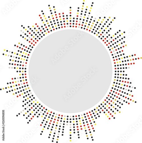 Vektor Form Rund mit Punkten - Vektorgrafik Rahmen - Design Element - Balken Diagramme abstrakt - Bunte Punkte