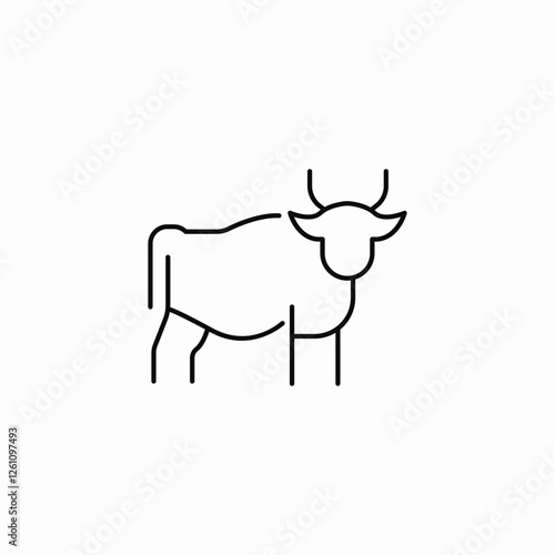 farm cow icon sign vector