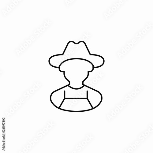 farm worker icon sign vector