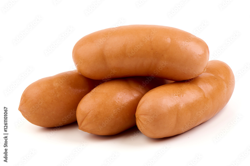 Fresh Sausages Isolated on White Background. Fresh Sausages Isolated on White Background.