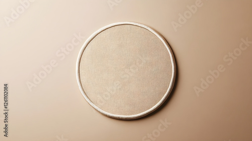 Plain monochromatic circular patch mockup placed on a flat neutral background for versatile embroidery options