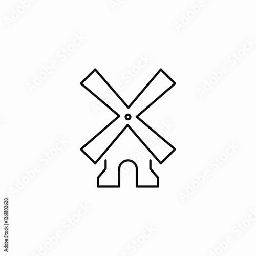 wind mill icon sign vector