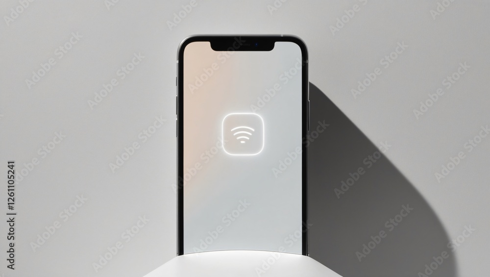 mobile phone with wifi , AI Generated.