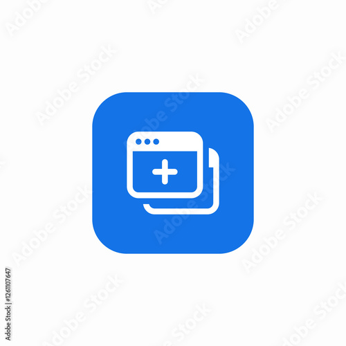 browser stack add window icon sign vector