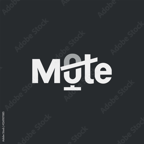 Vector mute text logo design
