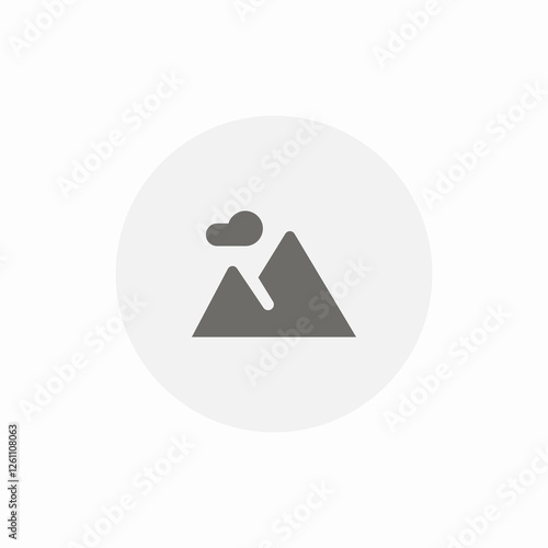 cloudy mountains icon sign vector