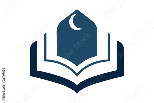 Islamic Education Logo with Open Book and Mosque Elements, Islamic logo vector illustration, logo design 