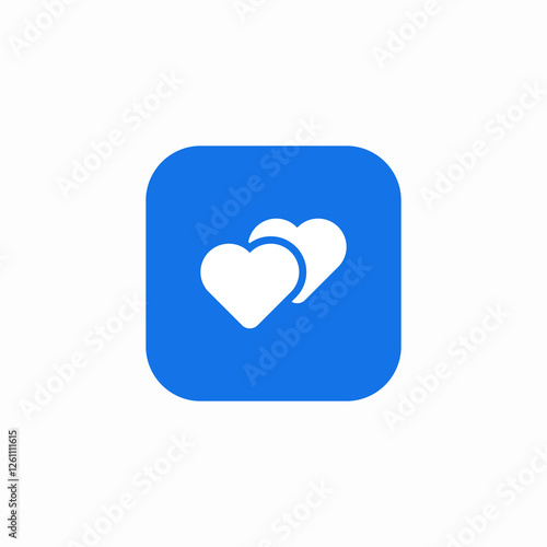 twin hearts icon sign vector