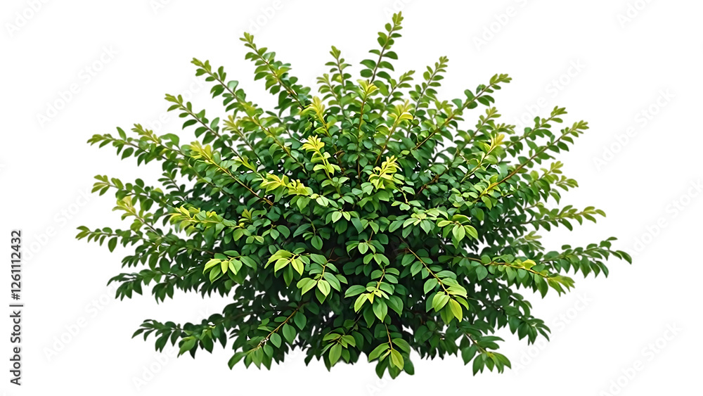Fototapeta premium A vibrant green bush, isolated on a transparent background