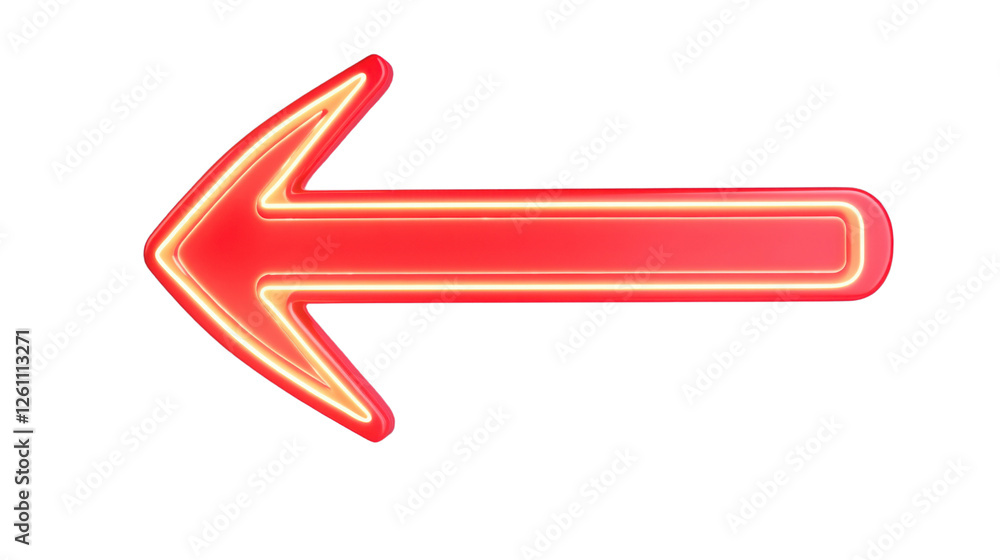 Glowing red neon arrow on transparent background Glowing red neon arrow on transparent background