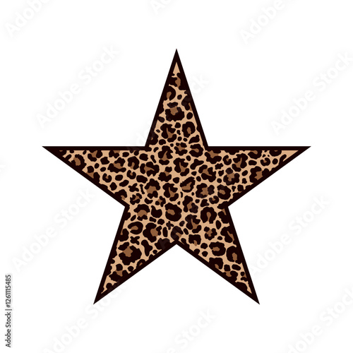Star filled of leopard pattern.