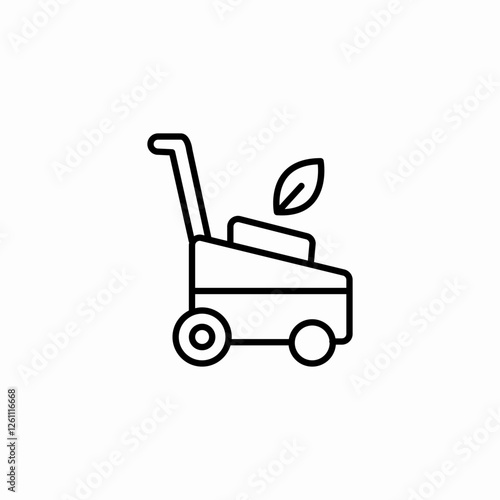 eco lawn mower icon sign vector