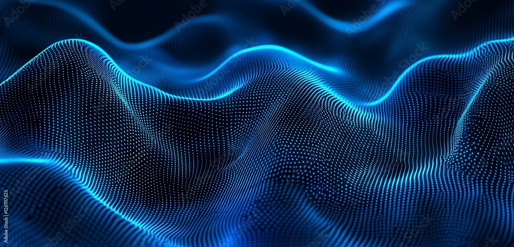 Blue Technology Background with Light & Gradient Dots – Digital Wave Design Blue Technology Background with Light & Gradient Dots – Digital Wave Design