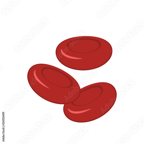 Red blood cell erythrocyte vector illustration. Red blood cell on white background.